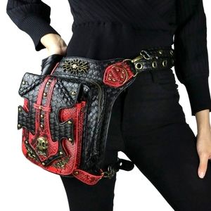 Gothic Skull Steampunk Leg Waist Saddle Bag